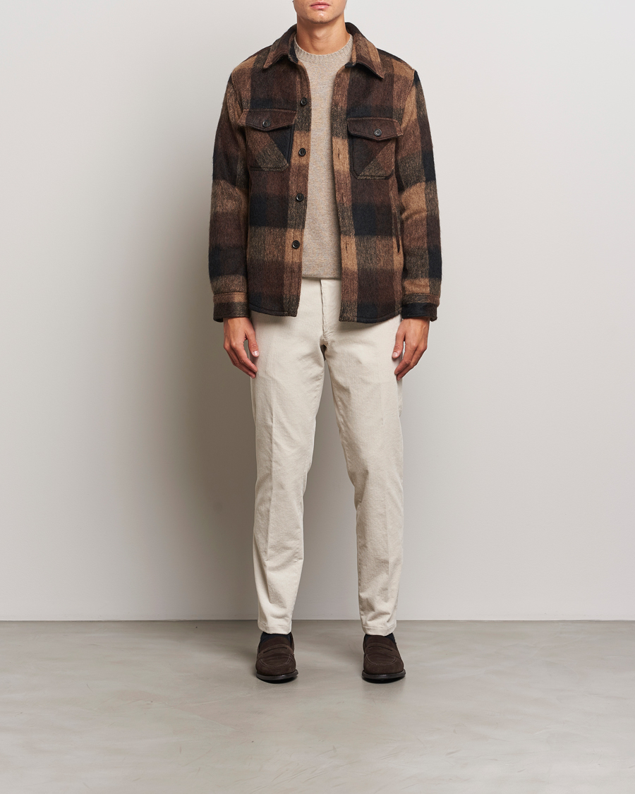 Uomini | Giacche | Oscar Jacobson | Maverick Checked Shirt Jacket Brown