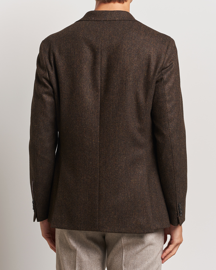 Uomini | Blazers | Oscar Jacobson | Fogerty Moon Herringbone Tweed Blazer Brown
