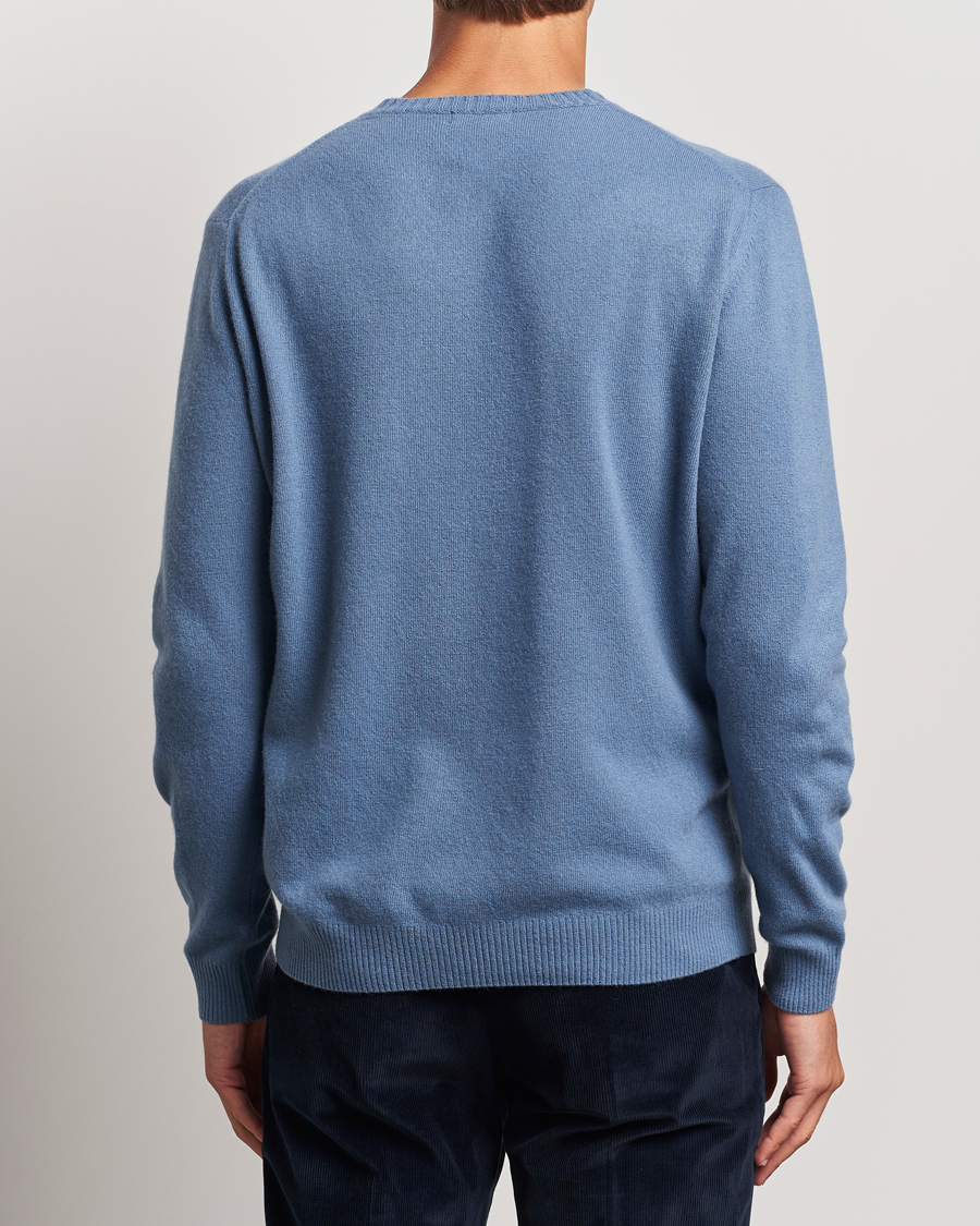 Uomini | Maglieria | Oscar Jacobson | Valter Wool/Cashmere Round Neck Blue