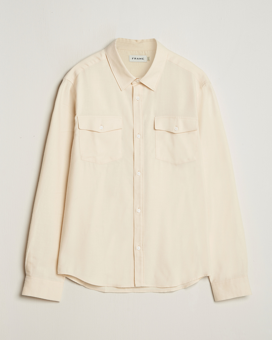 Uomini | Camicie | FRAME | Double Pocket Wool Blend Shirt Off White