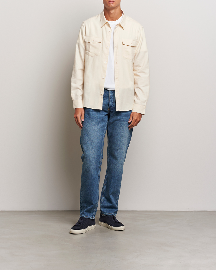 Uomini | Camicie | FRAME | Double Pocket Wool Blend Shirt Off White