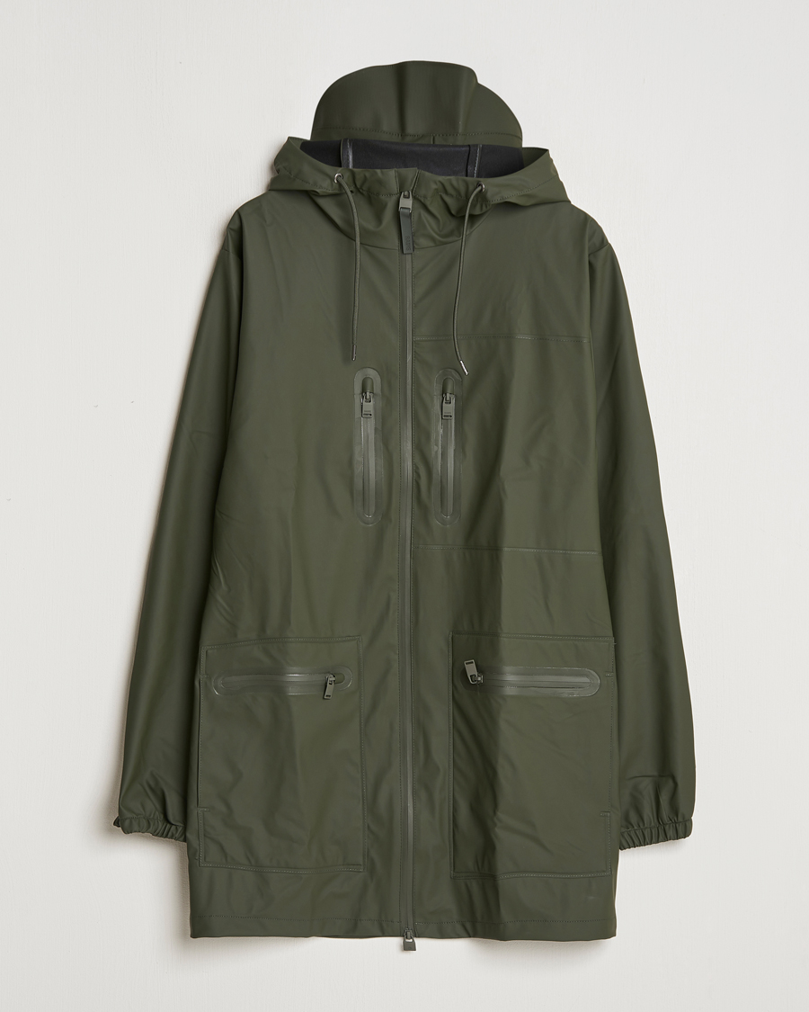 Uomini | Giacche | RAINS | Cargo Long Jacket Green