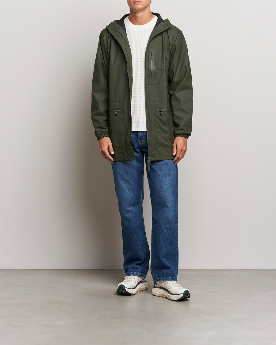 Uomini | Giacche | RAINS | Cargo Long Jacket Green