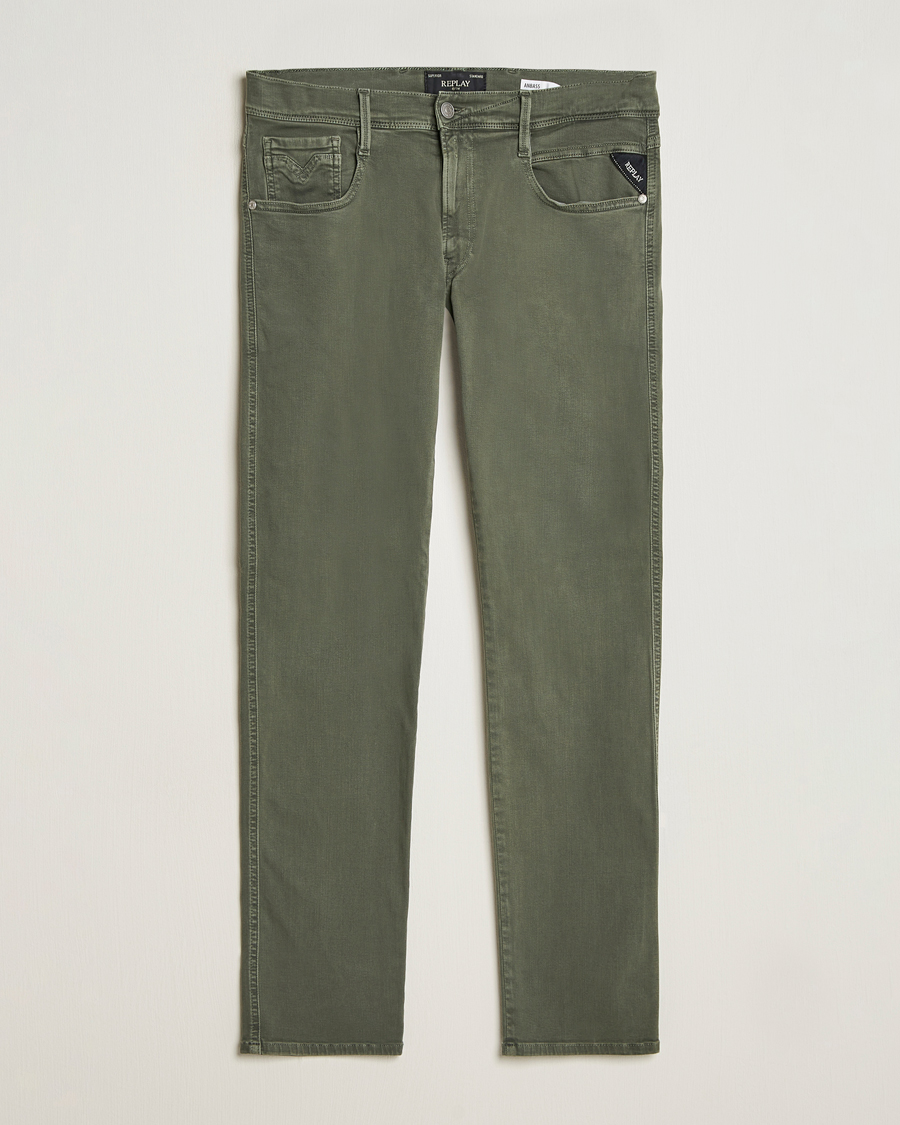 Uomini | Pantaloni | Replay | Anbass Hyperflex X.Lite 5-Pocket Pants Dark Green