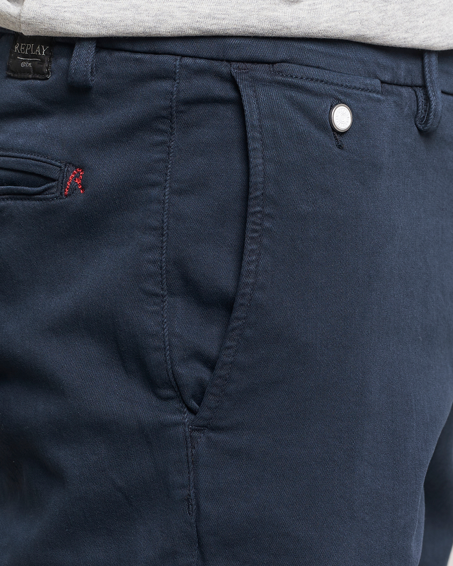 Uomini | Pantaloni | Replay | Benni Hyperflex X-Lite Chinos Navy