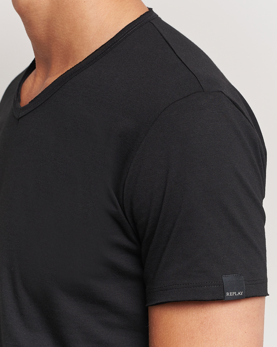 Uomini | T-shirt | Replay | V-Neck T-Shirt Black