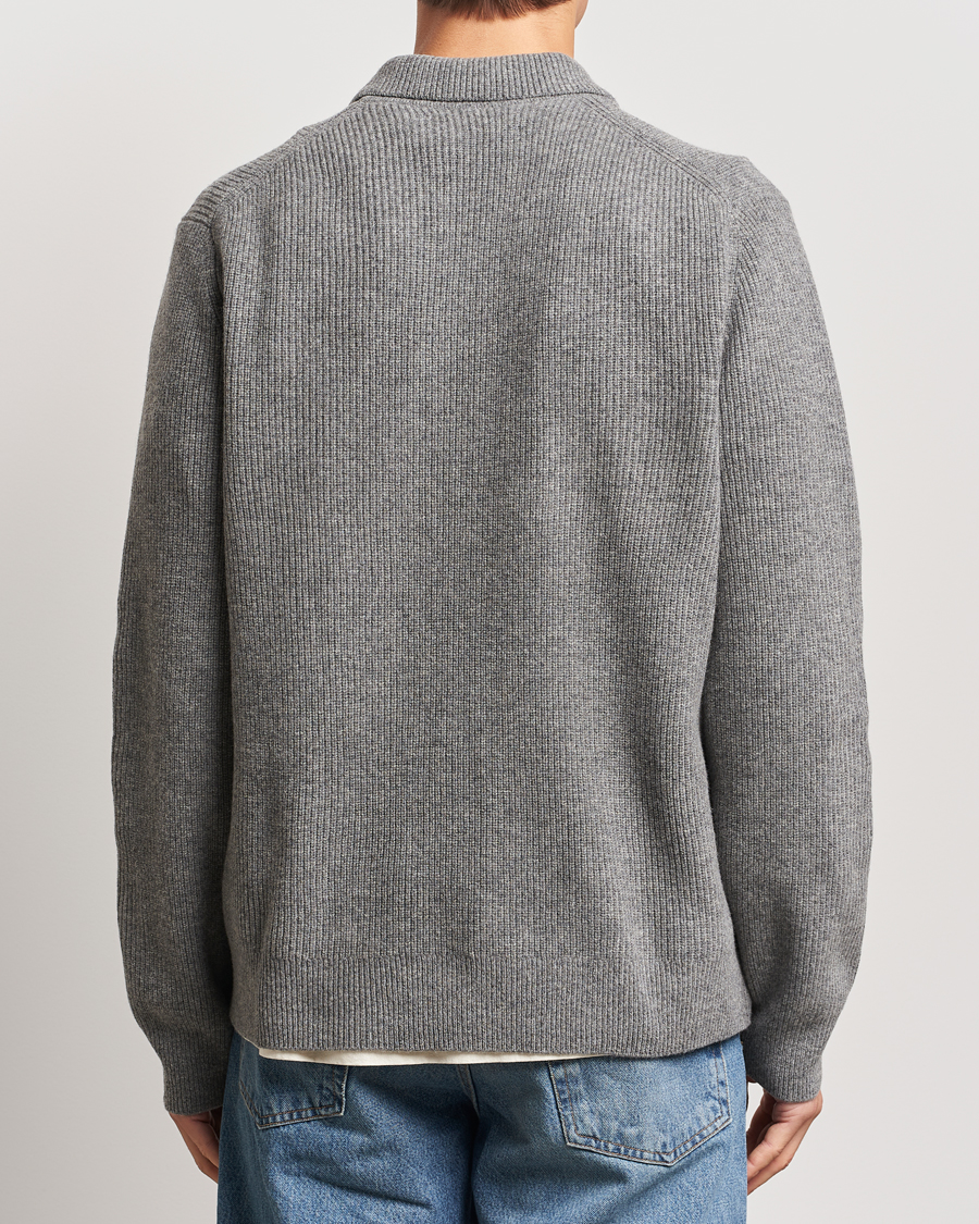 Uomini | Maglieria | Samsøe Samsøe | Saisaks Half Zip Polo Dark Grey Melange