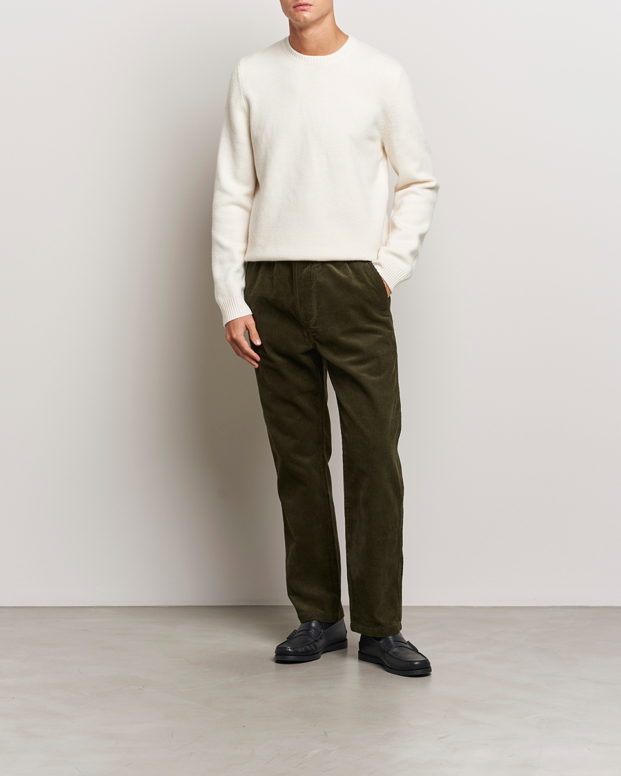 Uomini | Pantaloni | Samsøe Samsøe | Jabari Corduroy Drawstring Trousers Forest Night