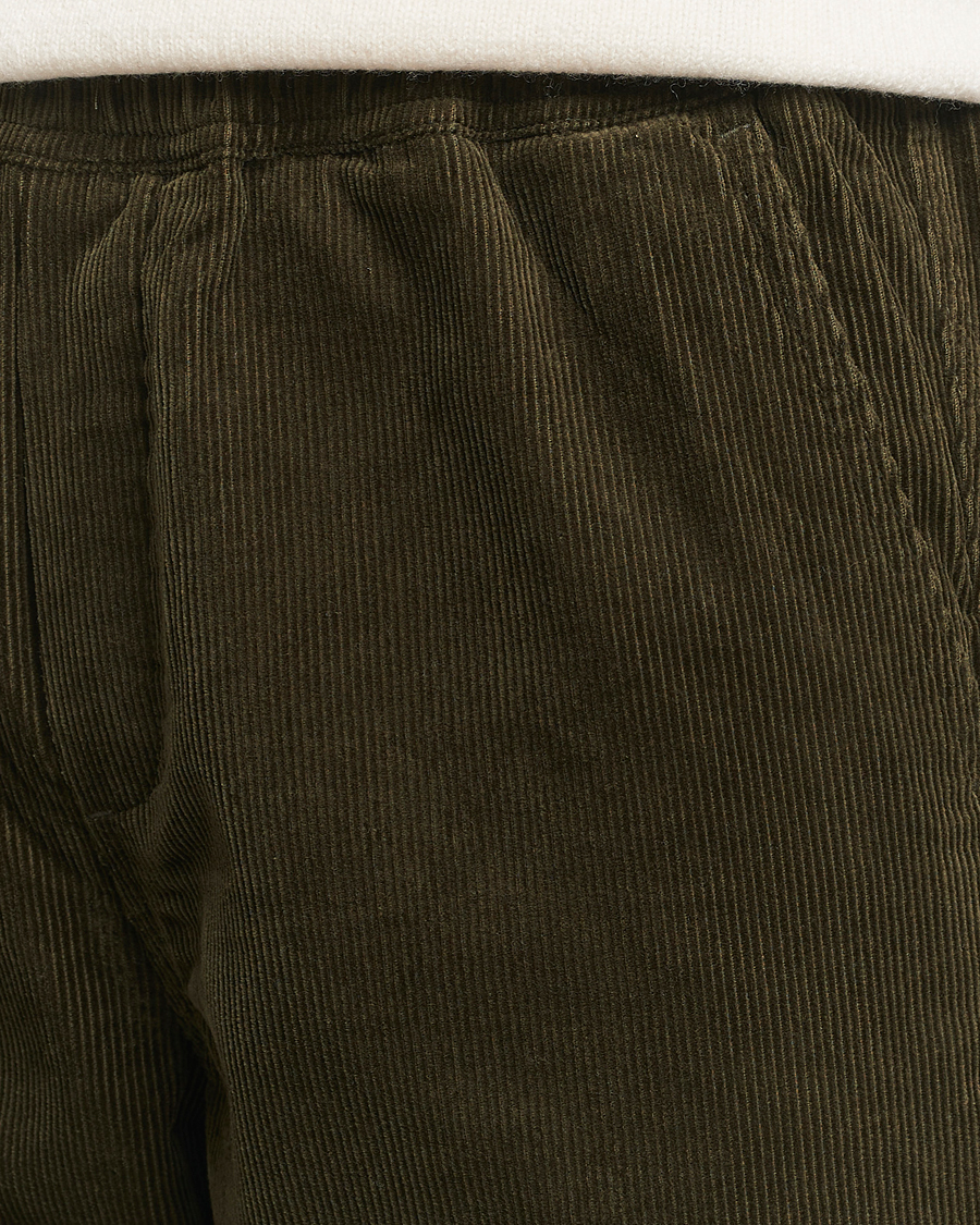 Uomini | Pantaloni | Samsøe Samsøe | Jabari Corduroy Drawstring Trousers Forest Night