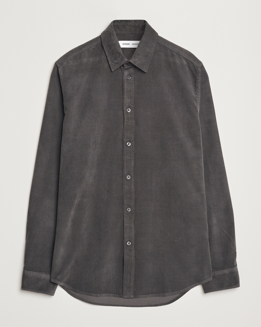 Uomini | Camicie | Samsøe Samsøe | Liam Baby Cord Shirt Volcanic Ash