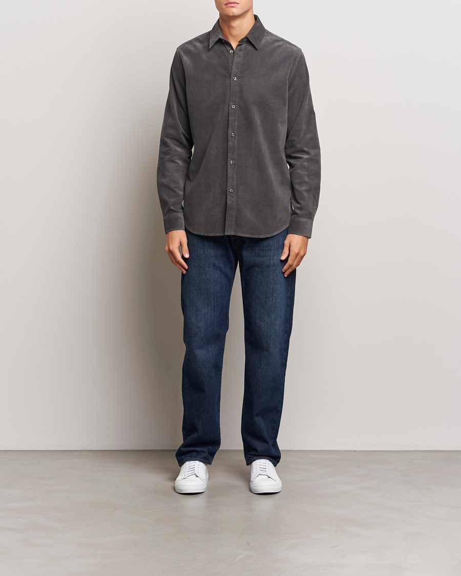 Uomini | Camicie | Samsøe Samsøe | Liam Baby Cord Shirt Volcanic Ash