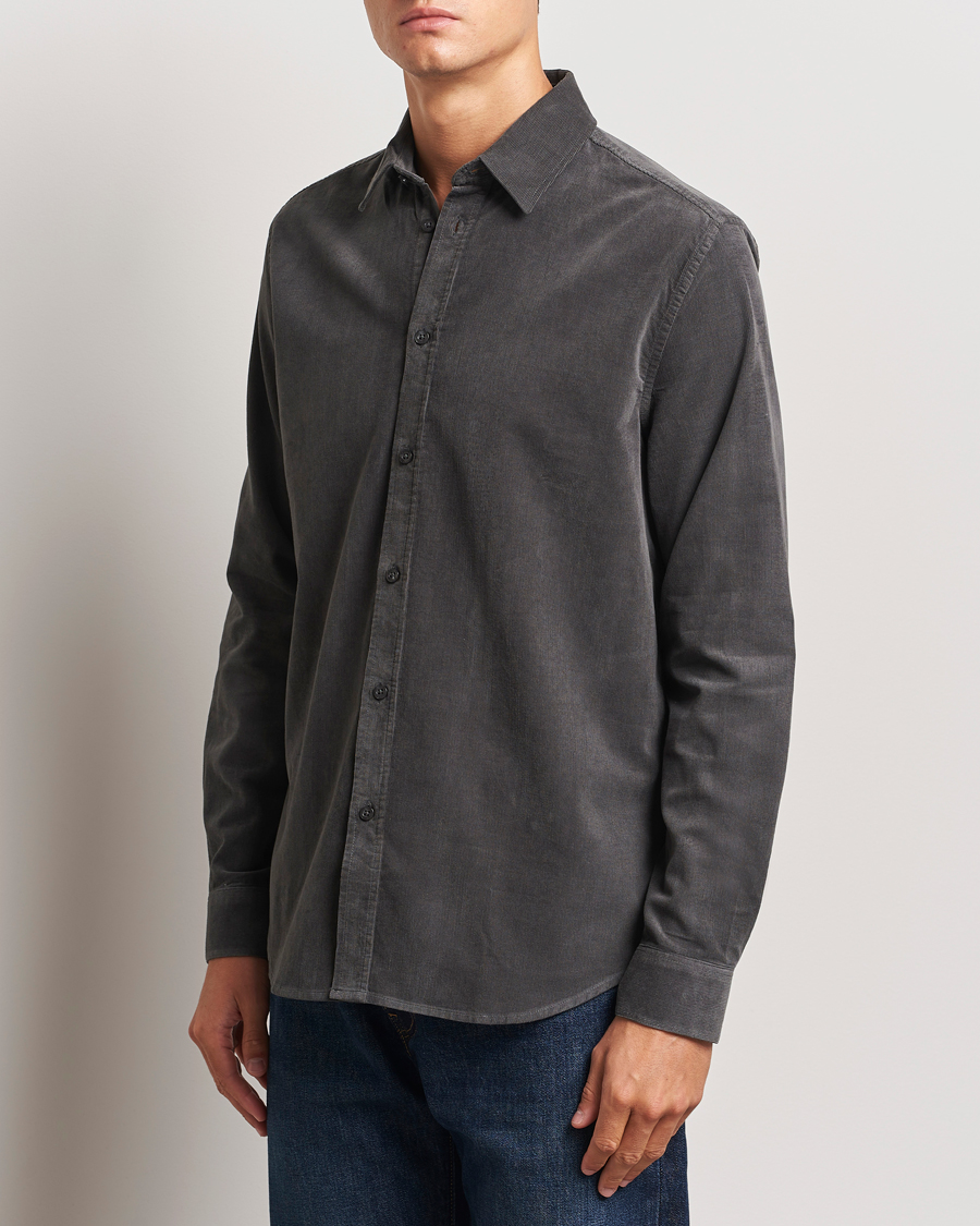 Uomini | Camicie | Samsøe Samsøe | Liam Baby Cord Shirt Volcanic Ash