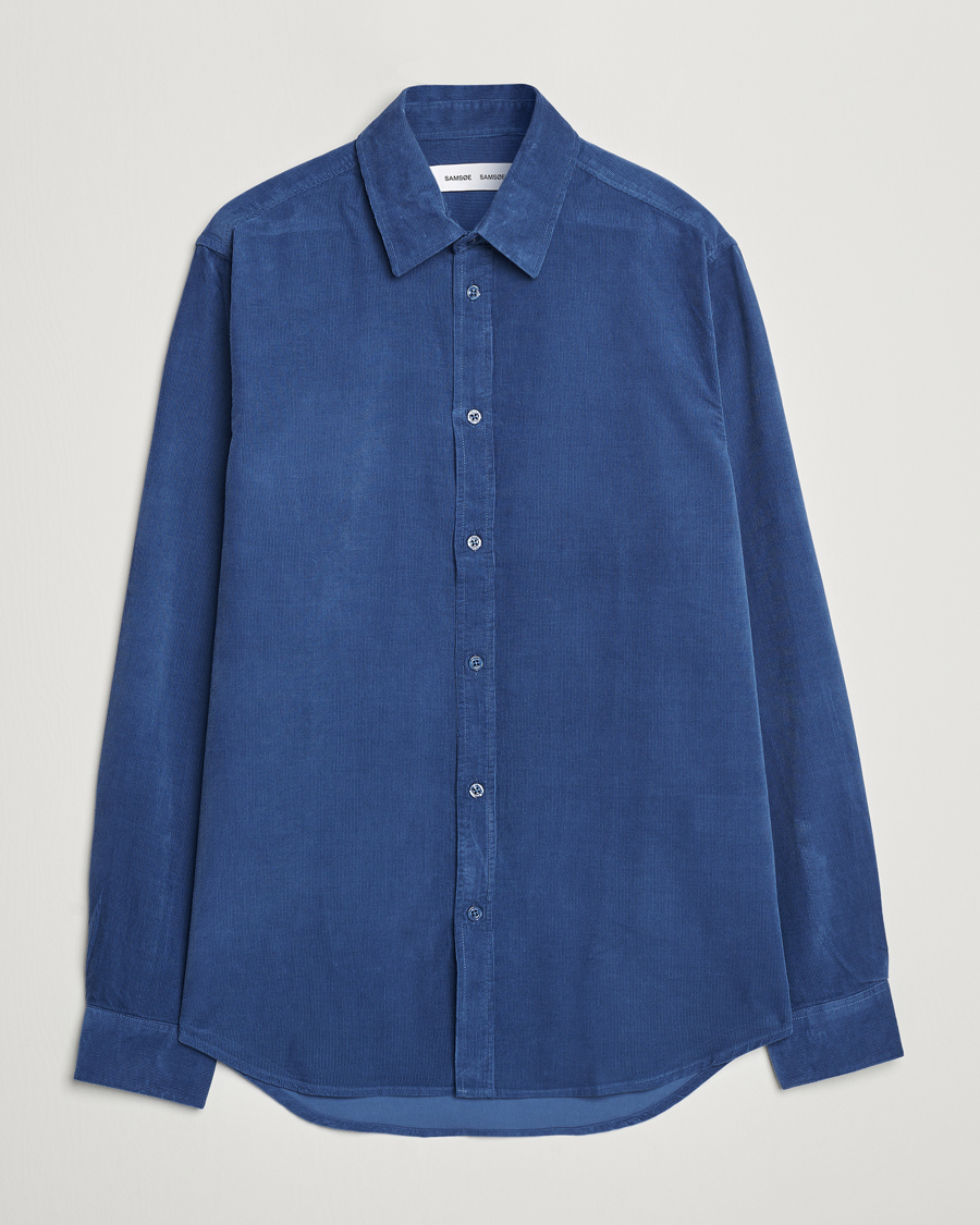 Uomini | Camicie | Samsøe Samsøe | Liam Baby Cord Shirt True Navy