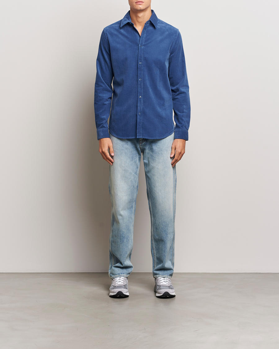 Uomini | Camicie | Samsøe Samsøe | Liam Baby Cord Shirt True Navy