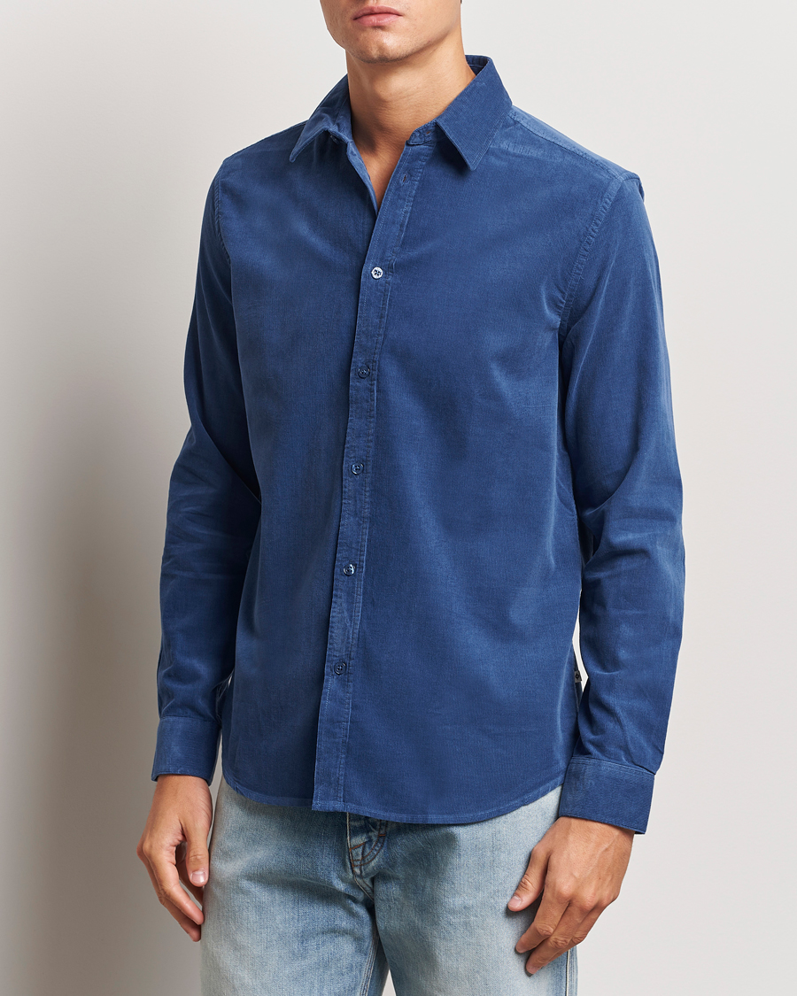 Uomini | Camicie | Samsøe Samsøe | Liam Baby Cord Shirt True Navy