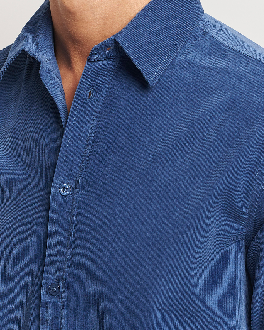 Uomini | Camicie | Samsøe Samsøe | Liam Baby Cord Shirt True Navy