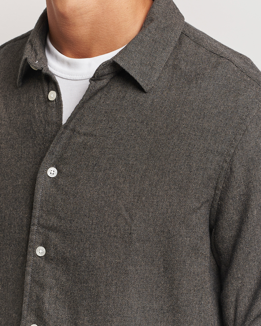 Uomini | Camicie | Samsøe Samsøe | Liam Brushed Flannel Shirt Major Brown Melange