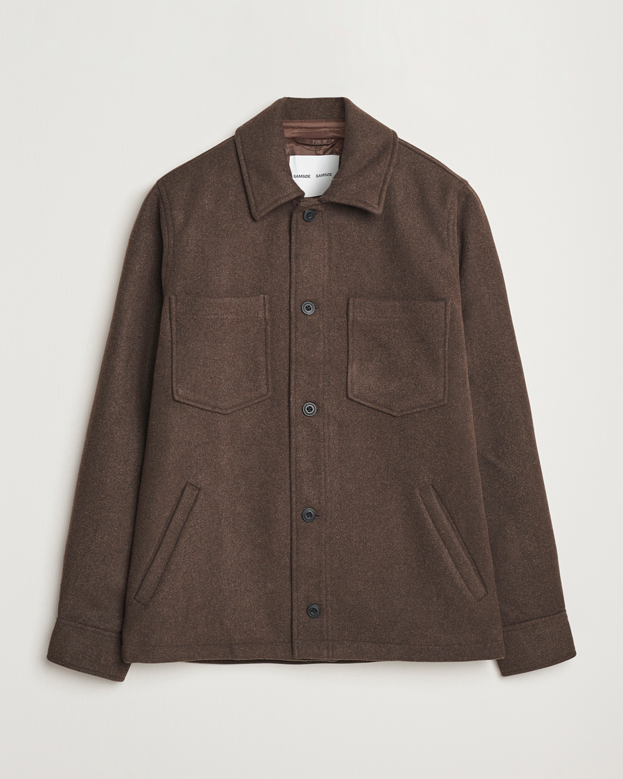 Uomini | Giacche | Samsøe Samsøe | Pally Padded Shirt Jacket Chocolate Brown