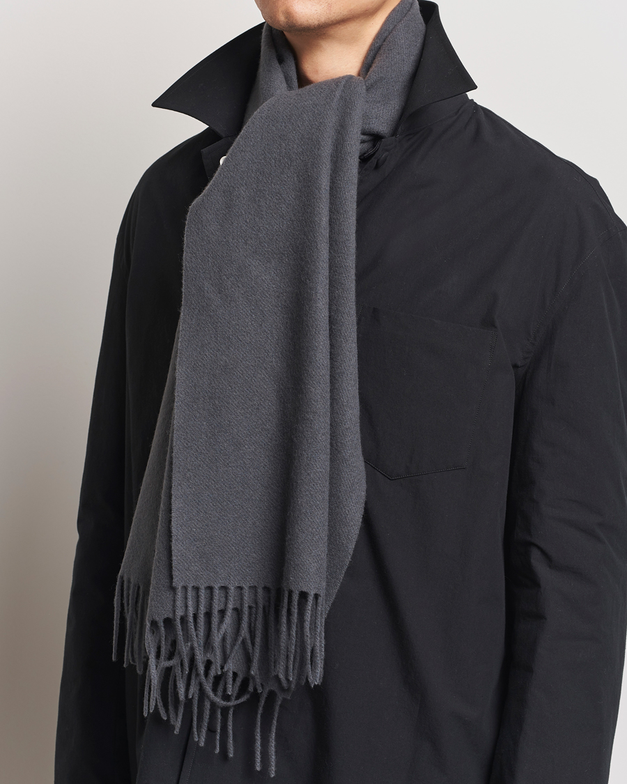 Uomini | Samsøe Samsøe Efin Wool Scarf Black Oyster | Samsøe Samsøe | Efin Wool Scarf Black Oyster