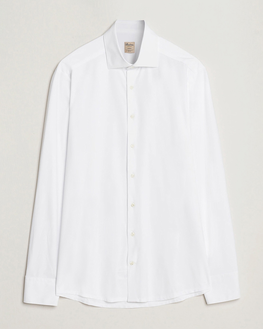 Uomini | Camicie | Stenströms | Slimline Stretch Jersey Shirt White