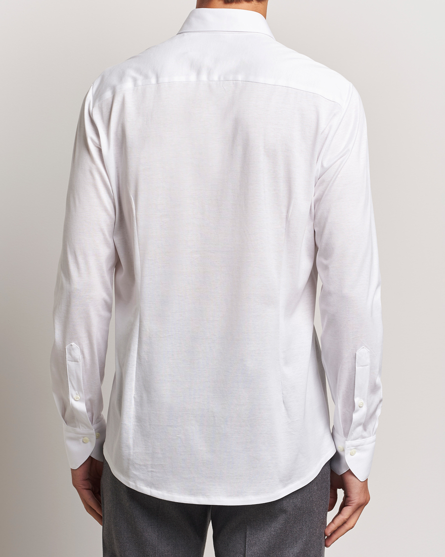 Uomini | Camicie | Stenströms | Slimline Stretch Jersey Shirt White