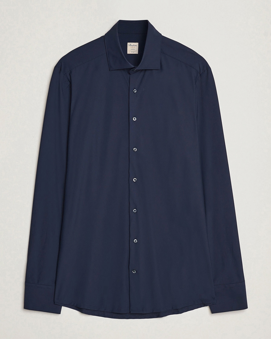 Uomini | Camicie | Stenströms | Slimline Stretch Jersey Shirt Navy