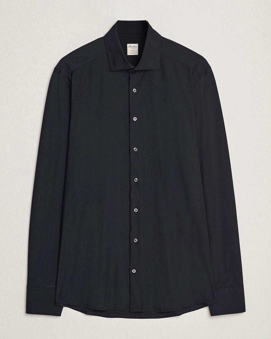 Uomini | Camicie | Stenströms | Slimline Stretch Jersey Shirt Black