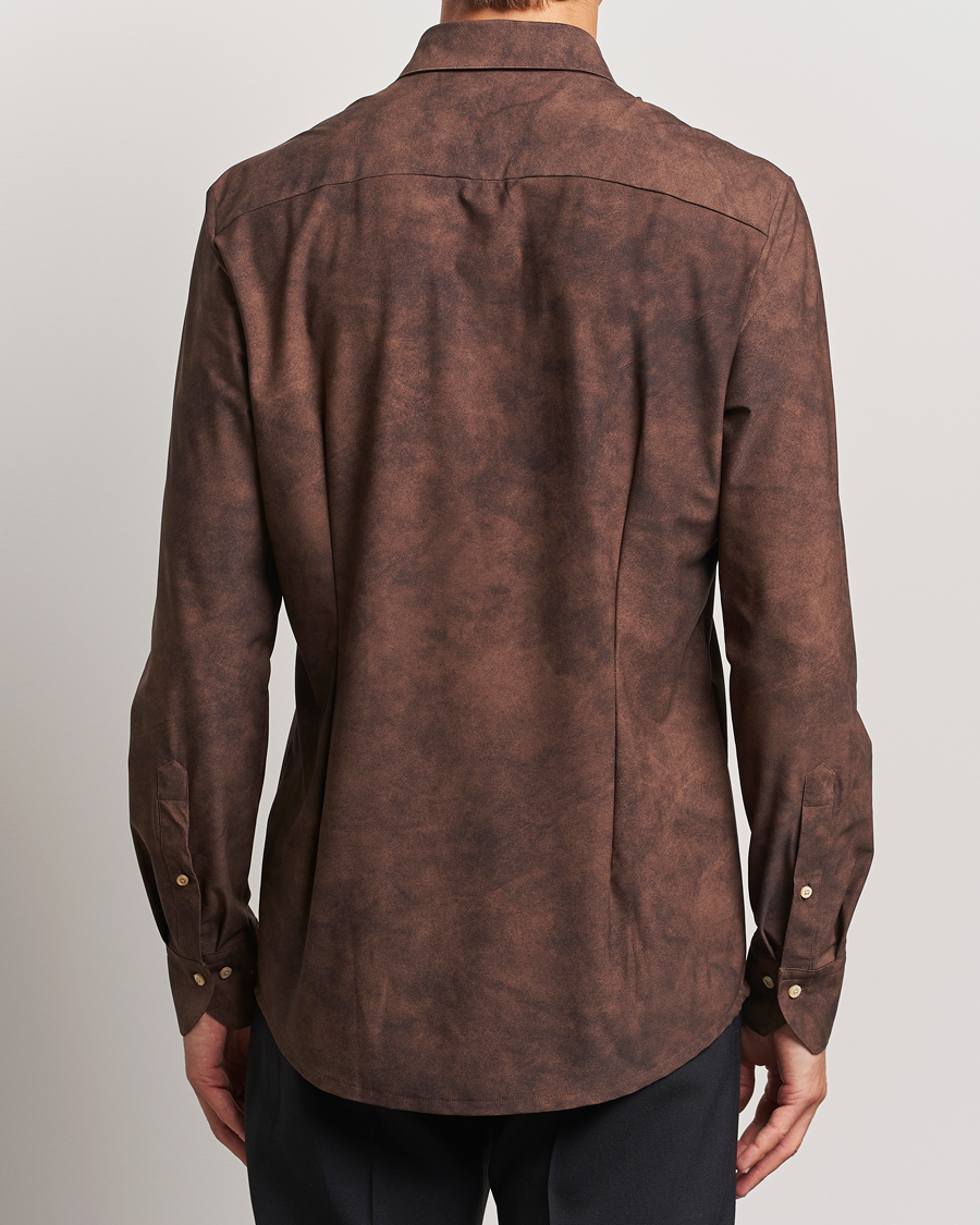Uomini | Camicie | Stenströms | Slimline 4-Way Stretch Shirt Brown