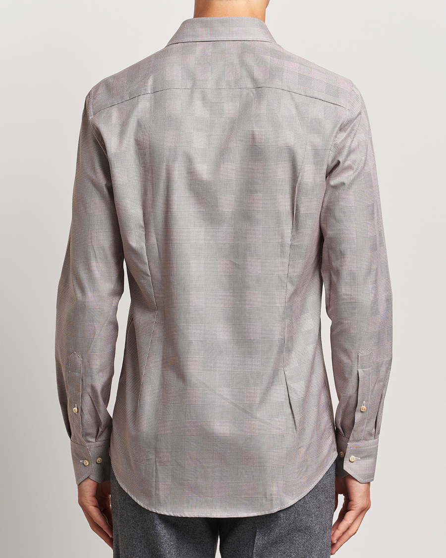 Uomini | Camicie | Stenströms | Slimline Checked Twill Shirt Brown