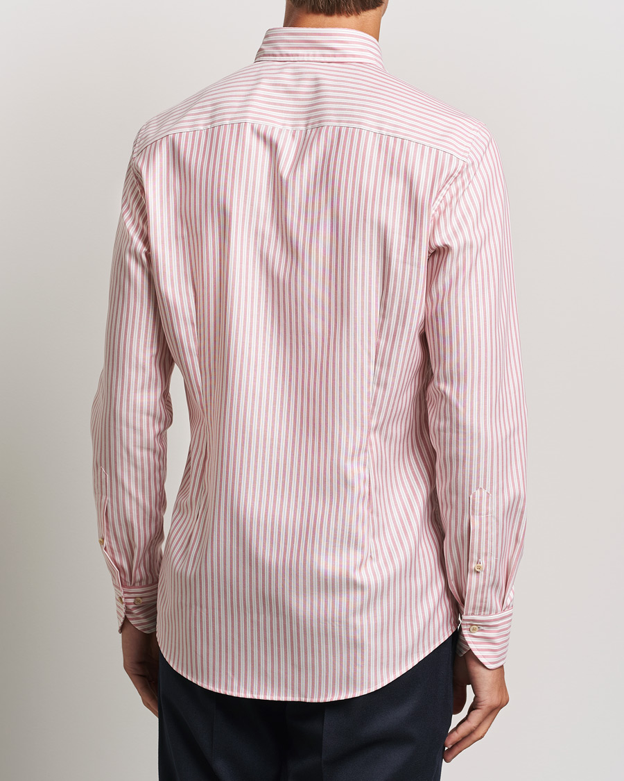 Uomini | Camicie | Stenströms | Slimline Vintage Stripe Oxford Shirt Red