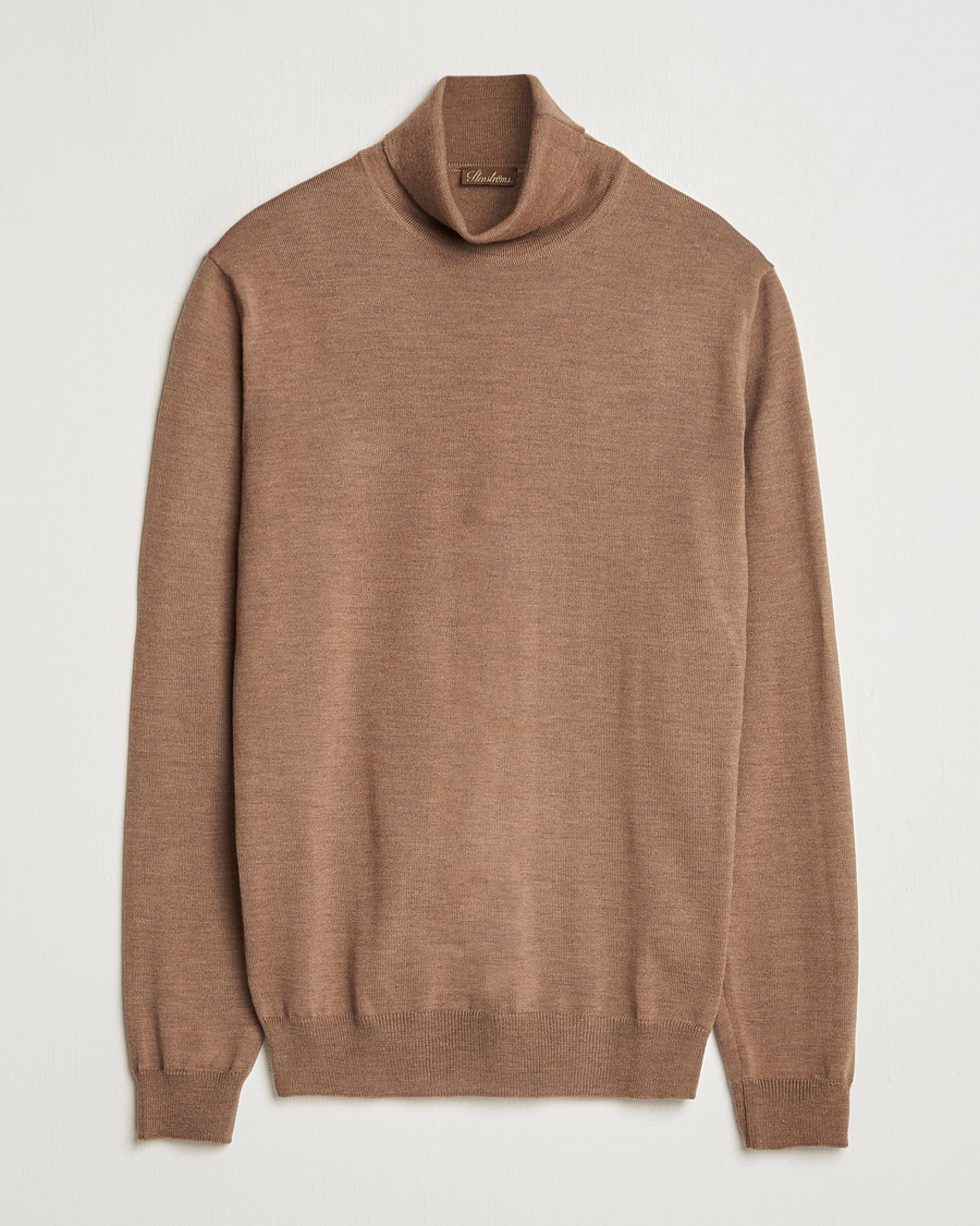 Uomini | Maglieria | Stenströms | Merino Rollneck Brown