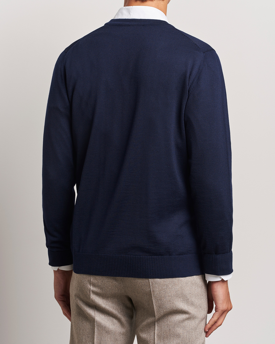 Uomini | Maglieria | Stenströms | Merino Cardigan Navy