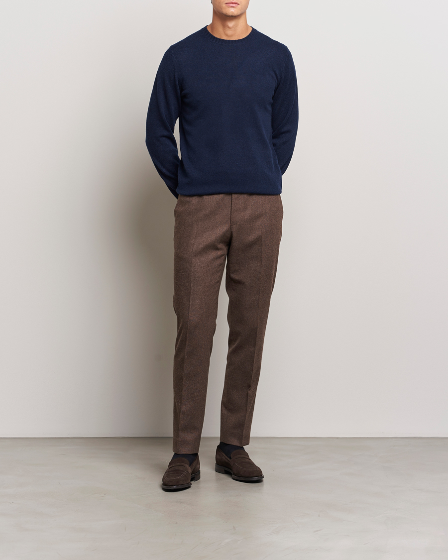 Uomini | Maglieria | Stenströms | Cashmere Crewneck Navy