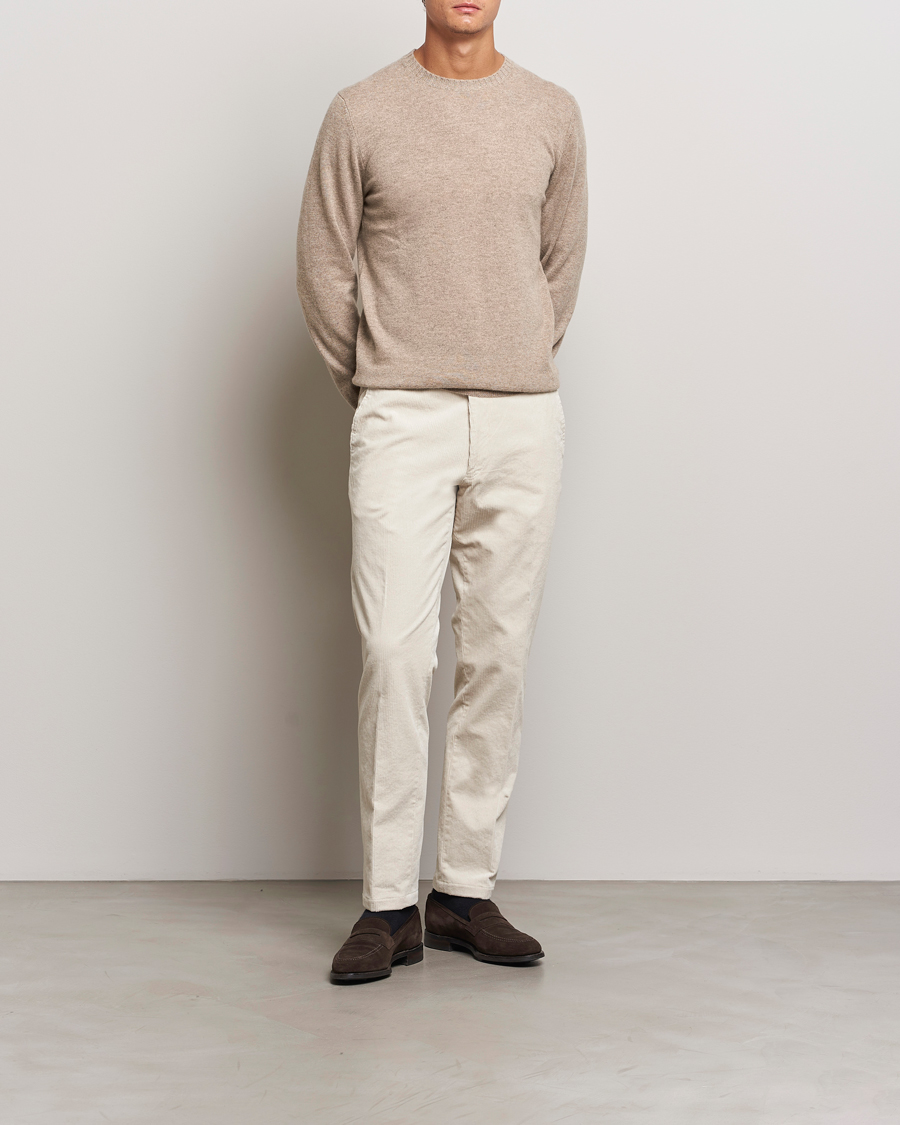 Uomini | Maglieria | Stenströms | Cashmere Crewneck Beige