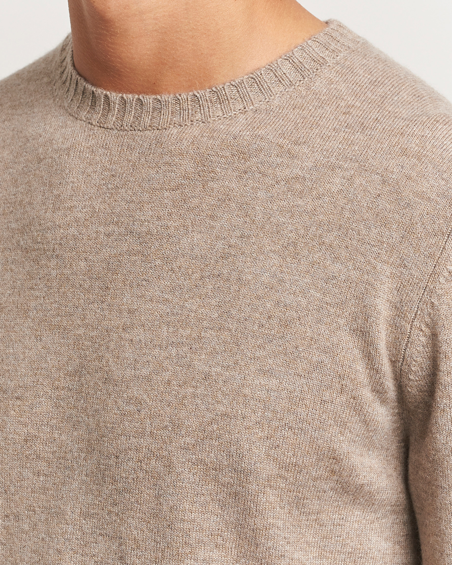 Uomini | Maglieria | Stenströms | Cashmere Crewneck Beige