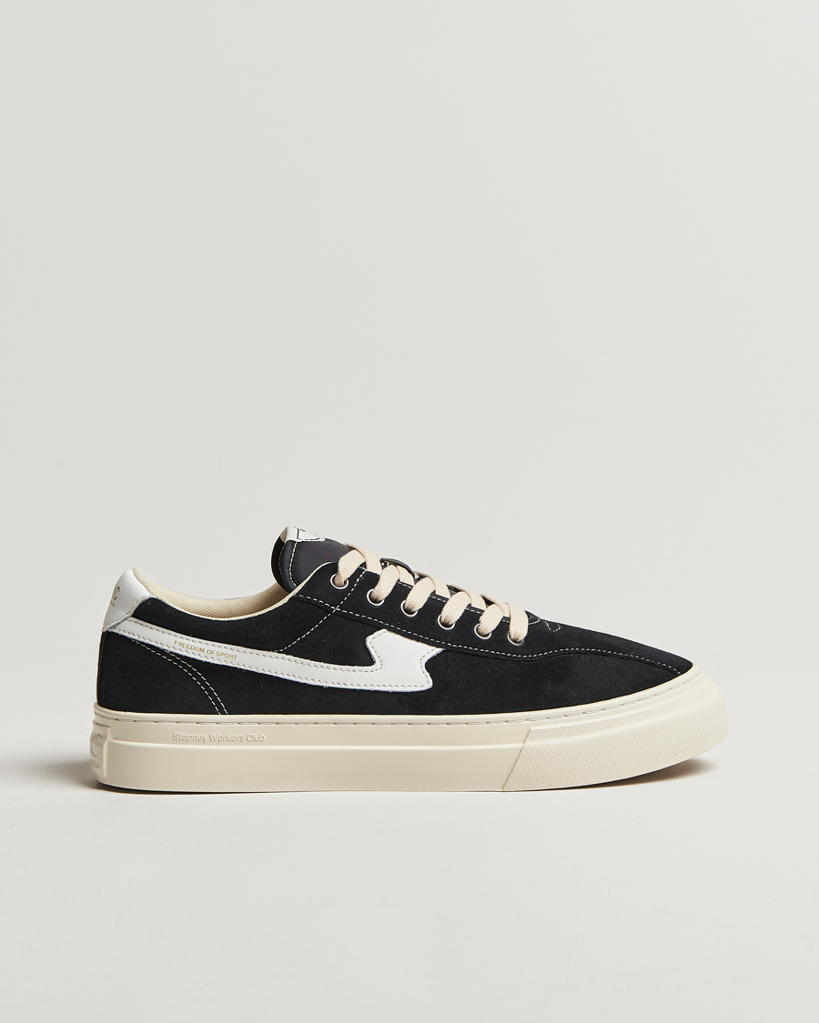 Uomini | Sneakers | Stepney Workers Club | Dellow S-Strike Cupsole Suede Sneaker Black/White