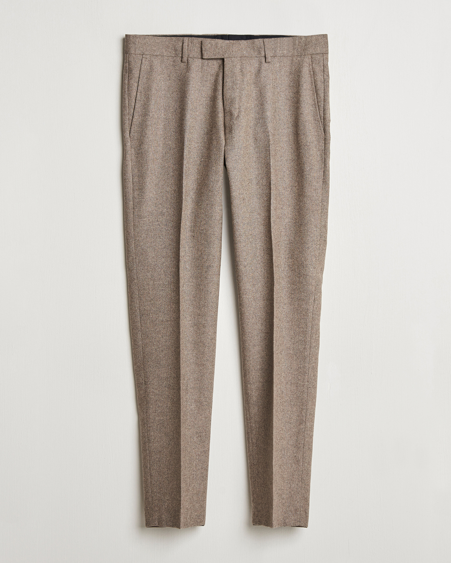 Uomini | Pantaloni | Tiger of Sweden | Tenuta Brushed Wool Trousers Burlywood