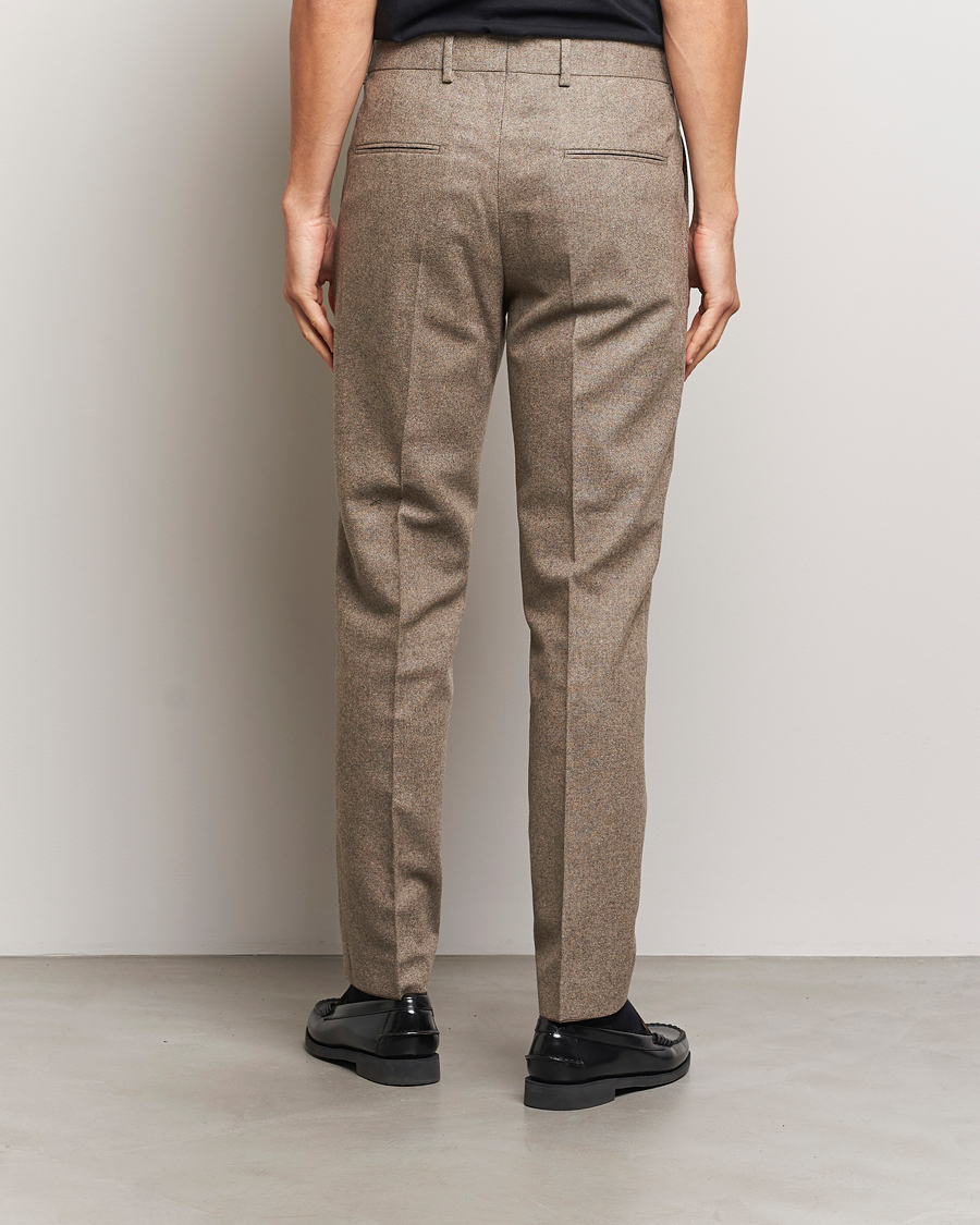 Uomini | Pantaloni | Tiger of Sweden | Tenuta Brushed Wool Trousers Burlywood