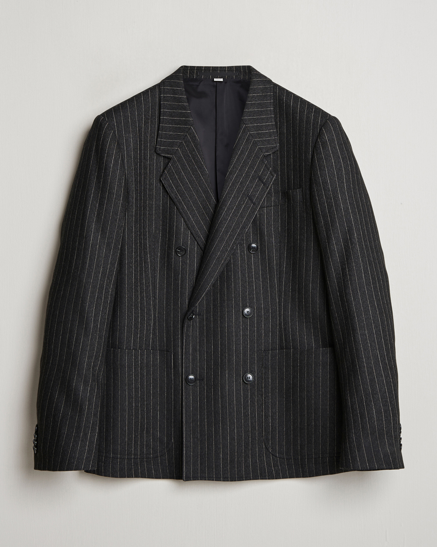 Uomini | Blazers | Tiger of Sweden | Jeen Pinstriped Double Breasted Blazer Charcoal