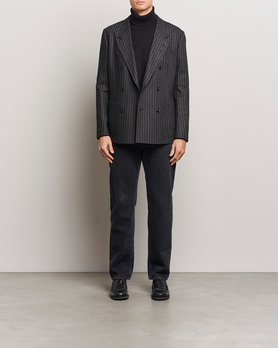 Uomini | Blazers | Tiger of Sweden | Jeen Pinstriped Double Breasted Blazer Charcoal