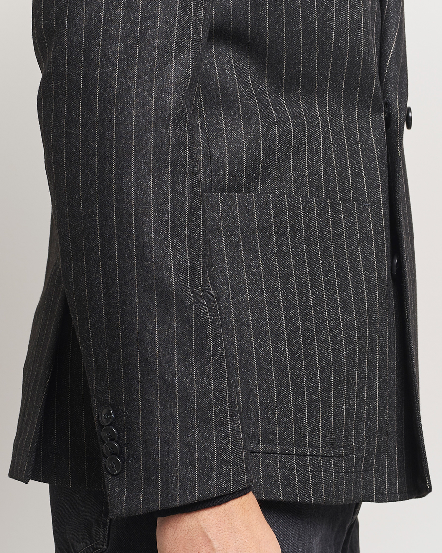 Uomini | Blazers | Tiger of Sweden | Jeen Pinstriped Double Breasted Blazer Charcoal