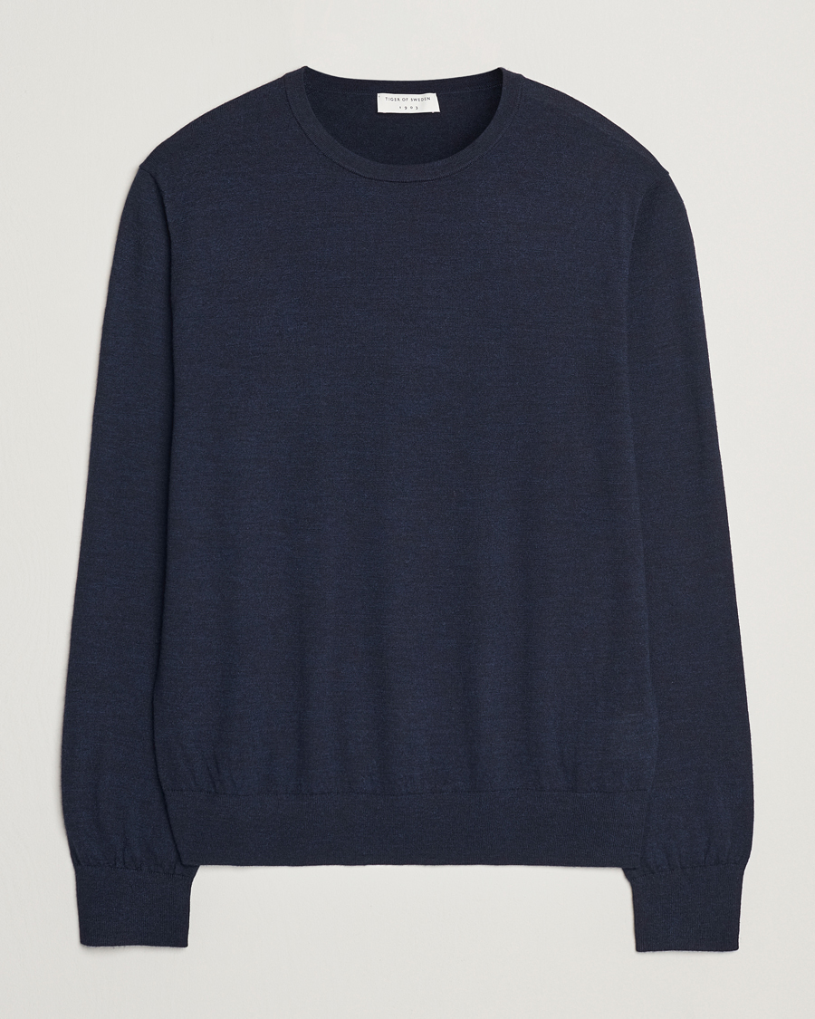 Uomini | Maglieria | Tiger of Sweden | Connor Crew Neck Pullover Light Ink