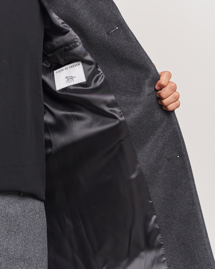 Uomini | Giacche | Tiger of Sweden | Finnan Wool/Cashmere Coat Grey Melange