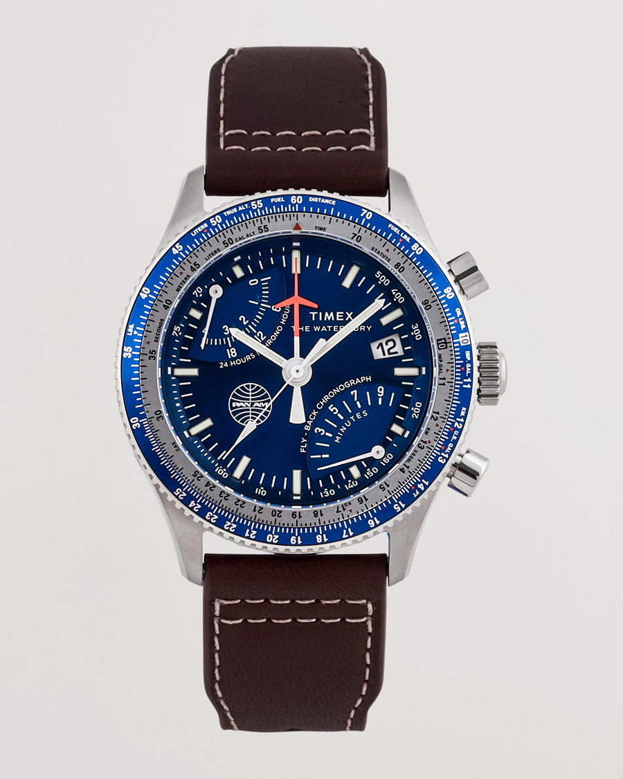 Uomini | Timex Pan Am Flyback Chronograph 43mm Blue Dial | Timex | Pan Am Flyback Chronograph 43mm Blue Dial