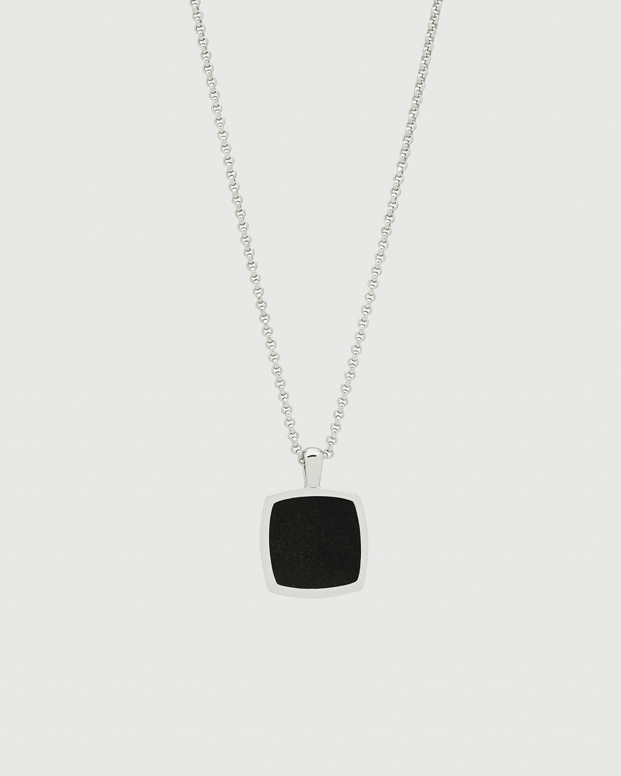 Uomini | Gioielli | Tom Wood | Cushion Pendant Onyx Silver