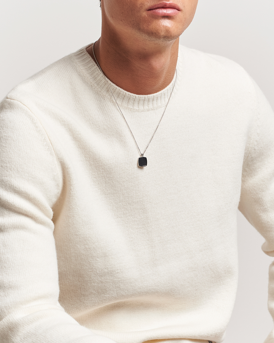 Uomini | Gioielli | Tom Wood | Cushion Pendant Onyx Silver