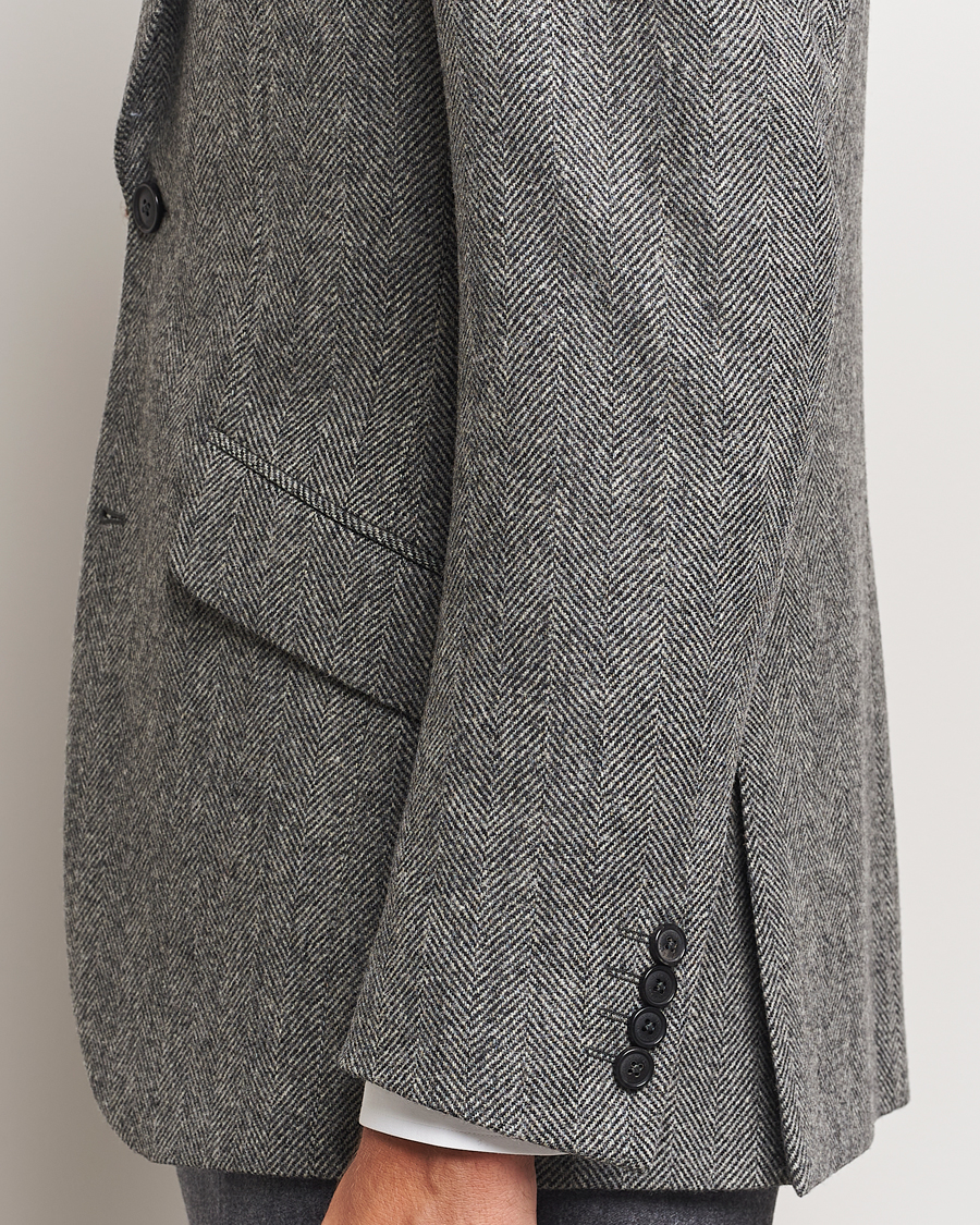 Uomini | Blazers | Walker Slater | Edward Lambswool Herringbone Blazer Dark Grey