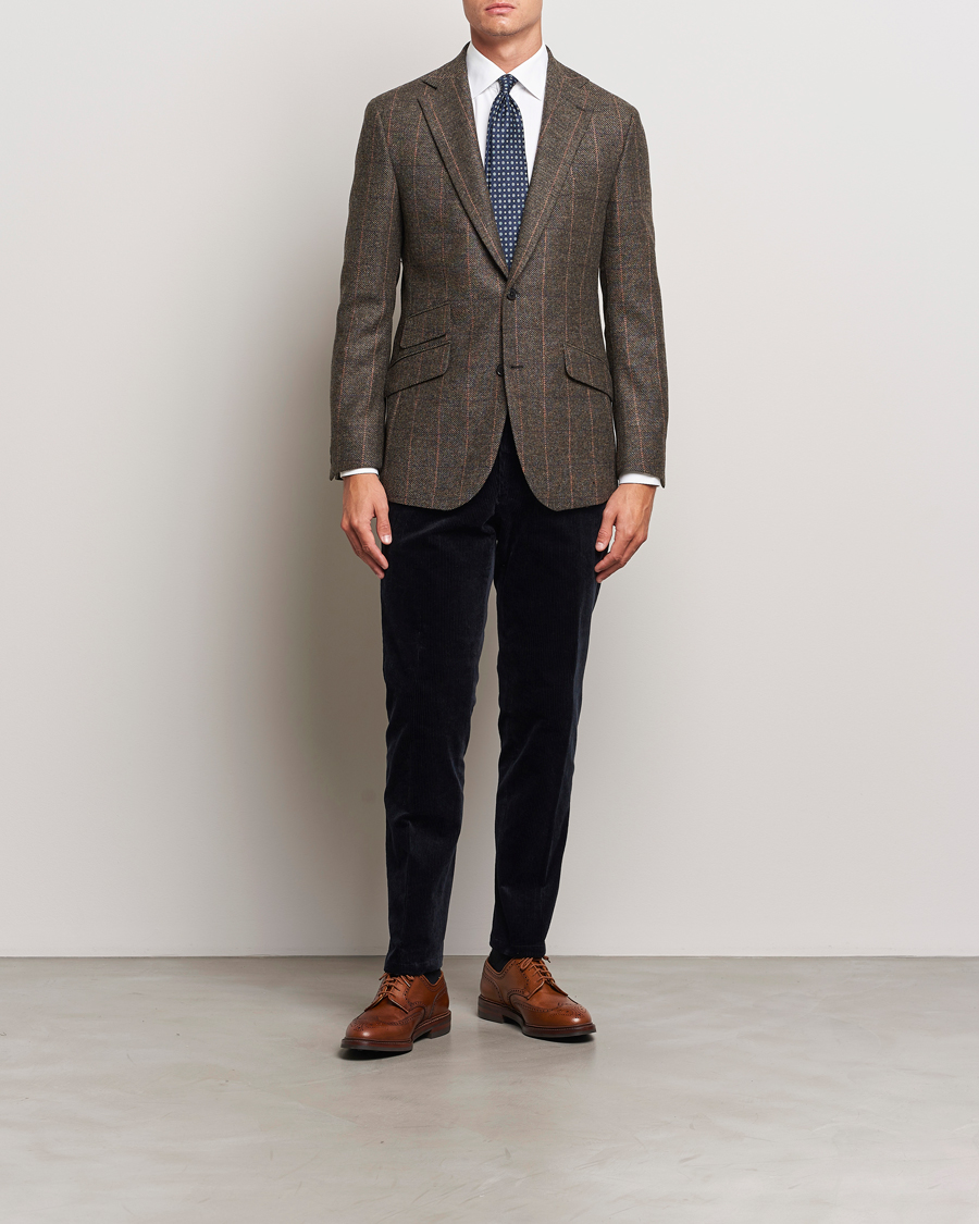 Uomini | Blazers | Walker Slater | Edward Lambswool Windowpane Blazer Brown