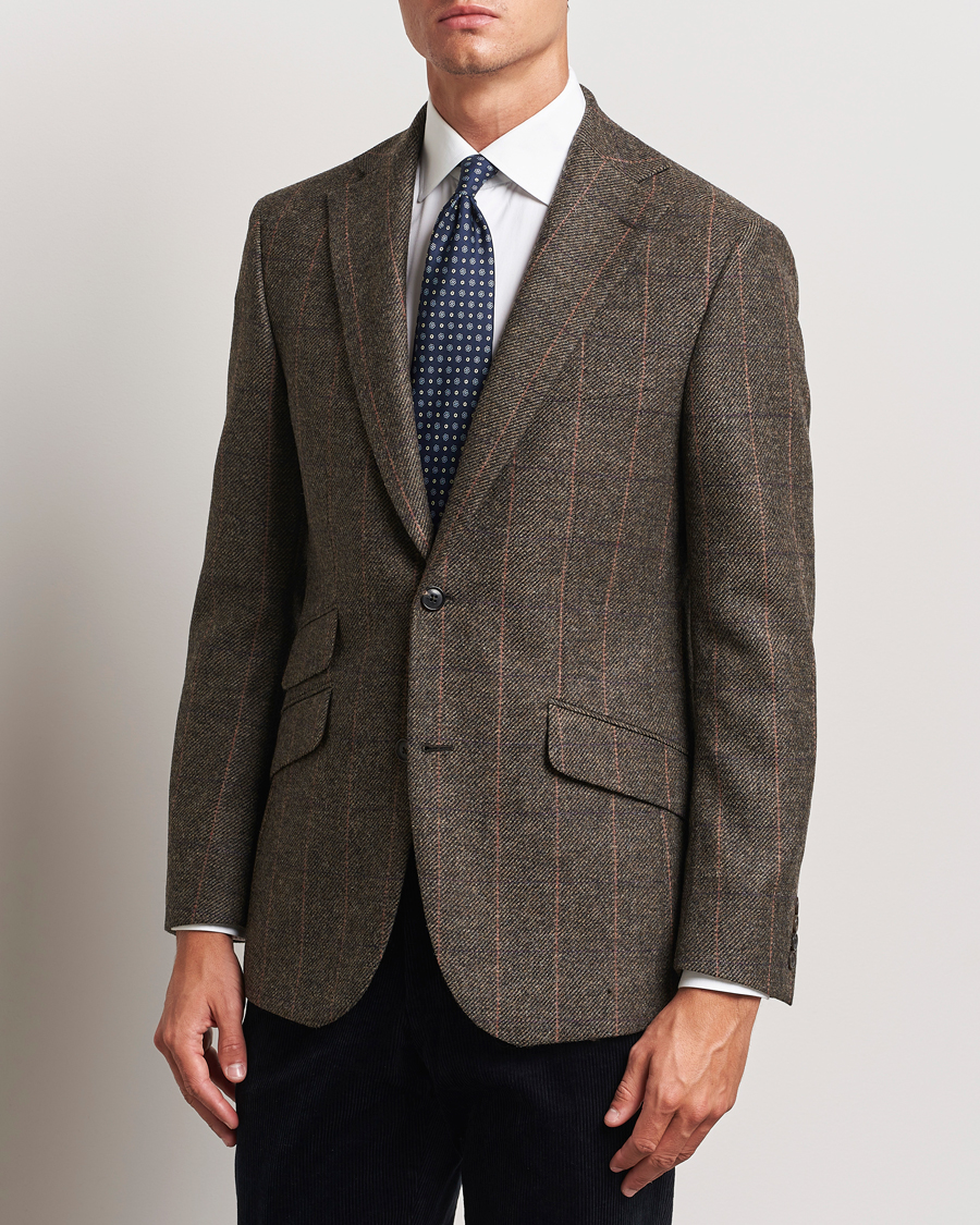 Uomini | Blazers | Walker Slater | Edward Lambswool Windowpane Blazer Brown
