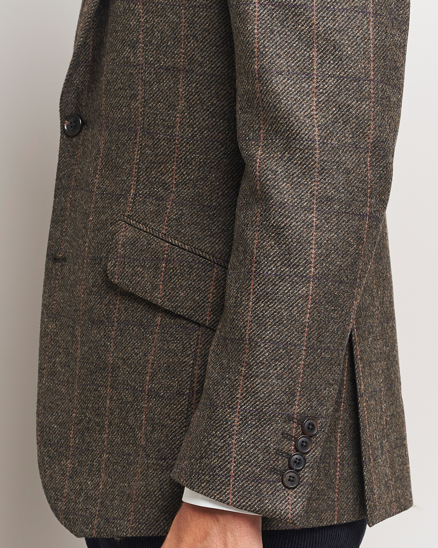 Uomini | Blazers | Walker Slater | Edward Lambswool Windowpane Blazer Brown